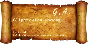 Gligorovics András névjegykártya