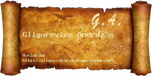 Gligorovics András névjegykártya