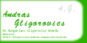 andras gligorovics business card